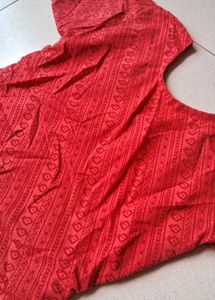 Red Patterned Kurti