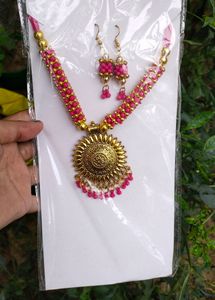 Women Handmade Pink Jewelry Set