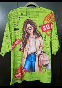 Green Graphic Print Tee