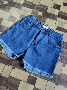 Denim &amp; Black Shorts Combo