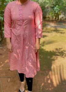Pink Embroidered Kurta
