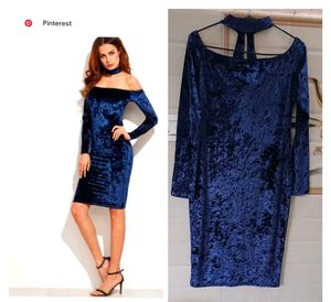 Beutiful Crushed Velvet Shein Dress