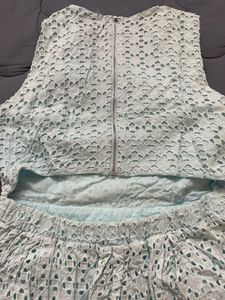 Beautiful Pastel Blue Dress With Back Styling Cut