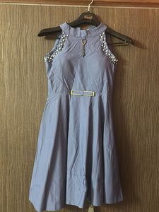 Blue Halter Mini Dress