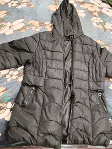 Black Puffer Hooded Jacket