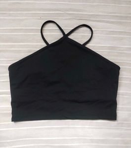Black Halter Crop Top