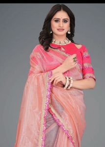 Elegant Peach Saree