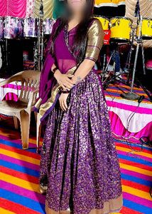 Purple Lehenga, Without  Blouse