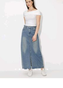 Slit Denim Aline Skirt also Green Pants As Gift