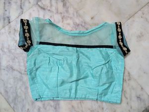 Aqua Blue Embellished Blouse