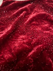 🌹Red Velvet Gown With Beadwork🌹