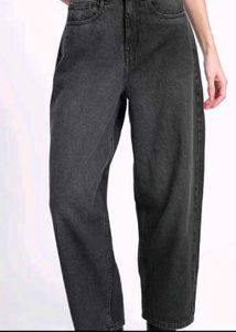 Grey Coloured Baggy Jeans For Women