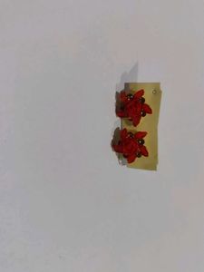 Red Flower Earrings