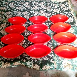 Red Dinnerware Bowls (Set of 12)
