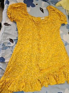 Floral Yellow Mini Dress