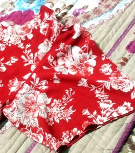PLUS SIZE KURTA RED FLORA DESIGN