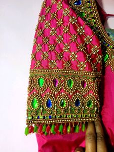 Pattu Saree With Heavy Maggam Blouse