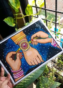 Raksha Bandhan Artwork For Homedecor And Gift Item (Laminated Artwork)