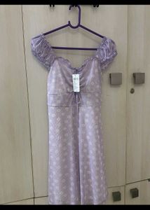 lavender cute short summer dress floral printed