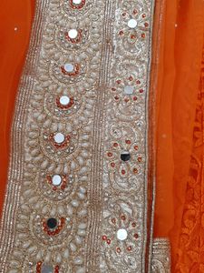 Orange Embroidery Lehenga Choli