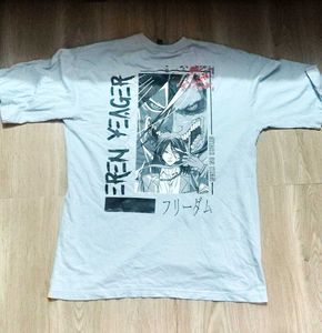 Drop shoulder anime tee