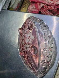 Floral Glass Serving Dish