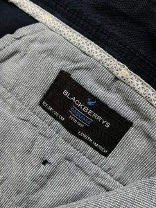 Blackberry Men Blue Cotton Mix Trouser