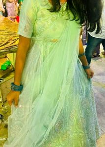 Bridal Powder Blue Colour Lehenga With Heavy Work