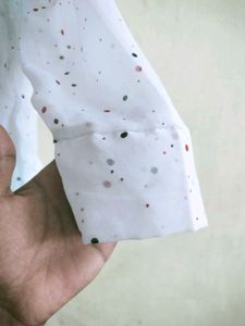 Sheer Polka Dot Puff Sleeve Dress