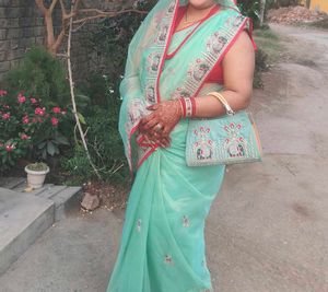 Beautiful Saree With Stitched Blouse Nd Bag