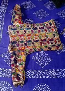 Heavy wool Embroidered Choli blouse off Shoulder