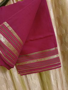 Maroon Saree with Gold Accents