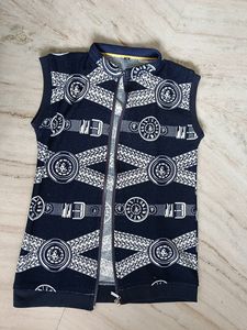 Women Half Sleeve Dark Blue Jacket