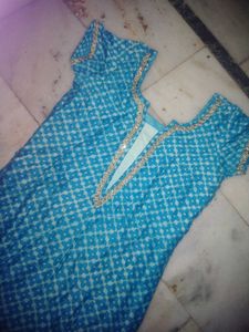Blue Embroidered Kurti