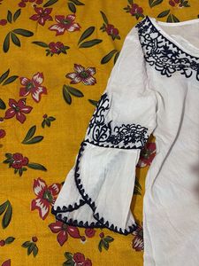 White Embroidered Top