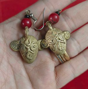 3 Pair Dokra Earrings