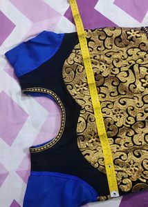 Blue Golden Anarkali Beautiful Gown