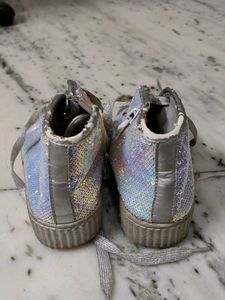 Sparkly High-Top Sneakers