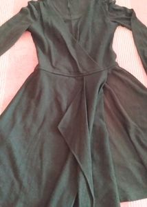 Charcoal Black Dress In Acrylic Fabric