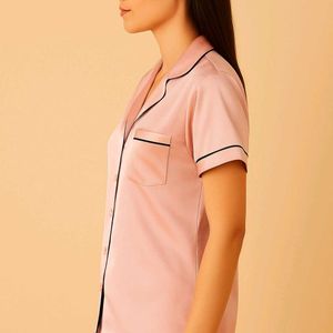 Pink Satin Shirt