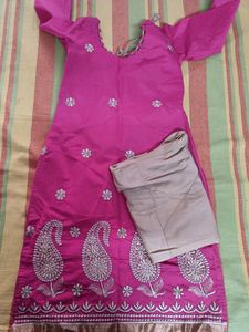 Pink Kurti N Bottom