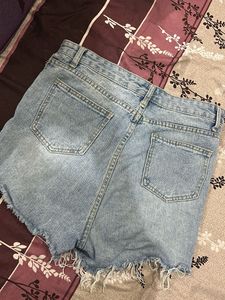 Ripped Denim Shorts