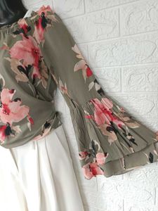Imported Floral Off Shoulder Top