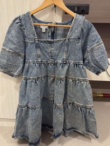 Denim Tiered Mini Dress