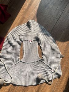 Girls Knit Shrug &amp; Owl Hoodie