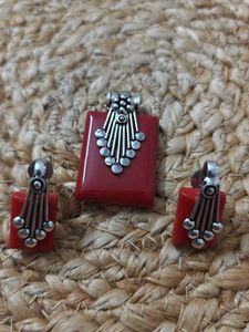 Red Stone Jewelry Set