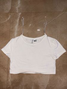 White Cropped T-Shirt