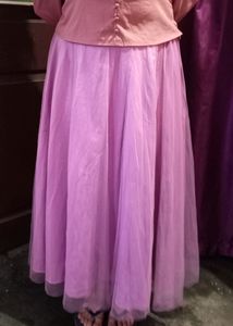 Purple Silk Organza Skirt Or Can Be Wear As A Lehe