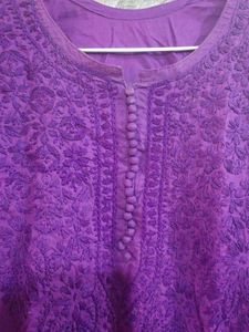 Purple Embroidered Kurta