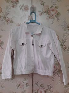 Casual White Denim Jacket